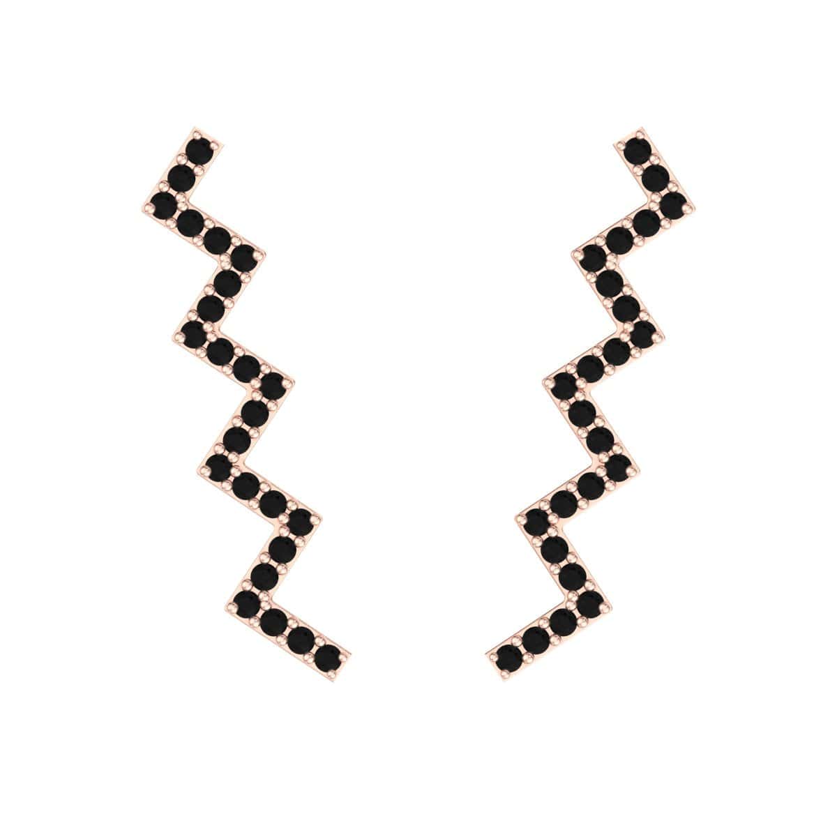 Ziczac Earring with black zigzag pattern design.