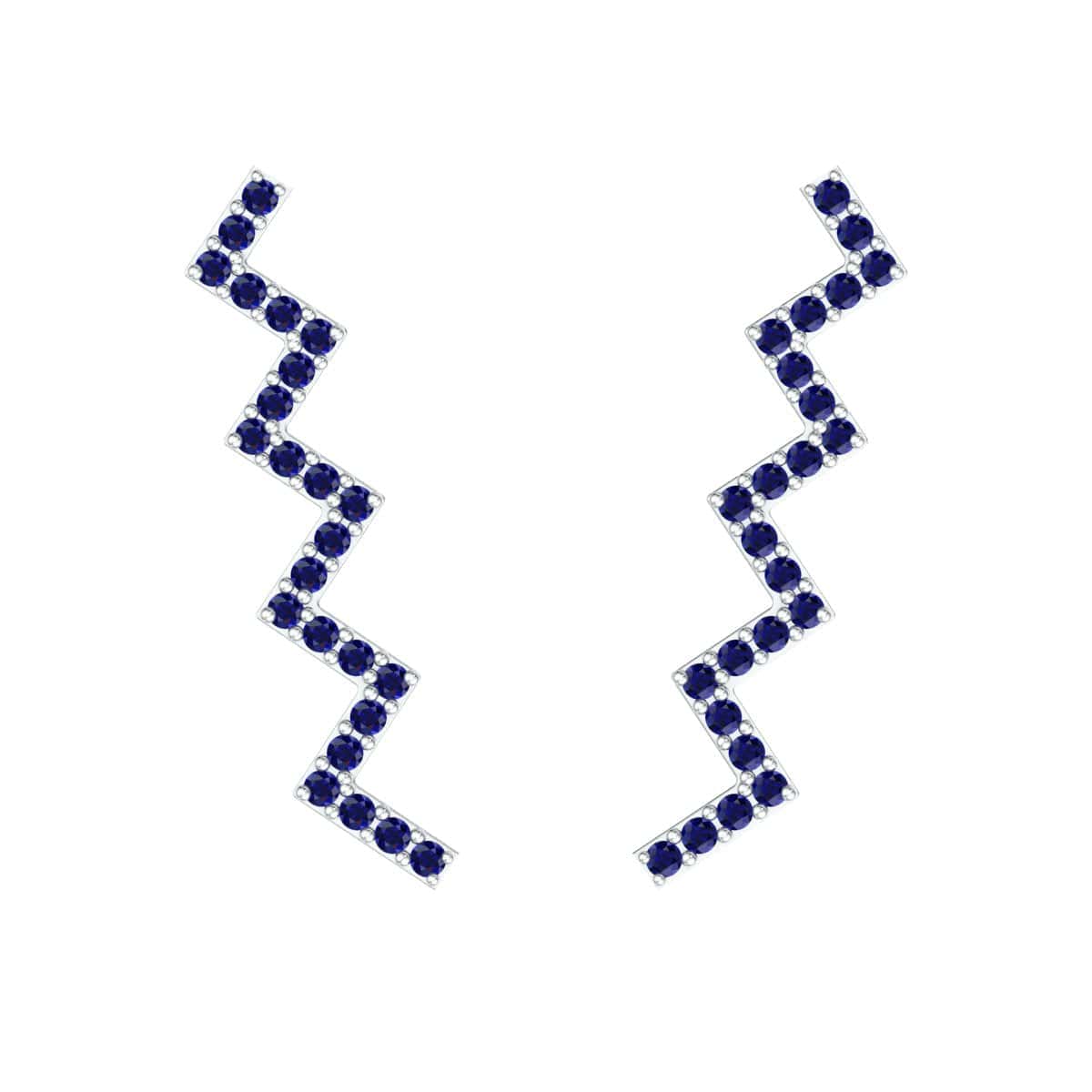 Ziczac Earring with dark blue stones in zigzag design.