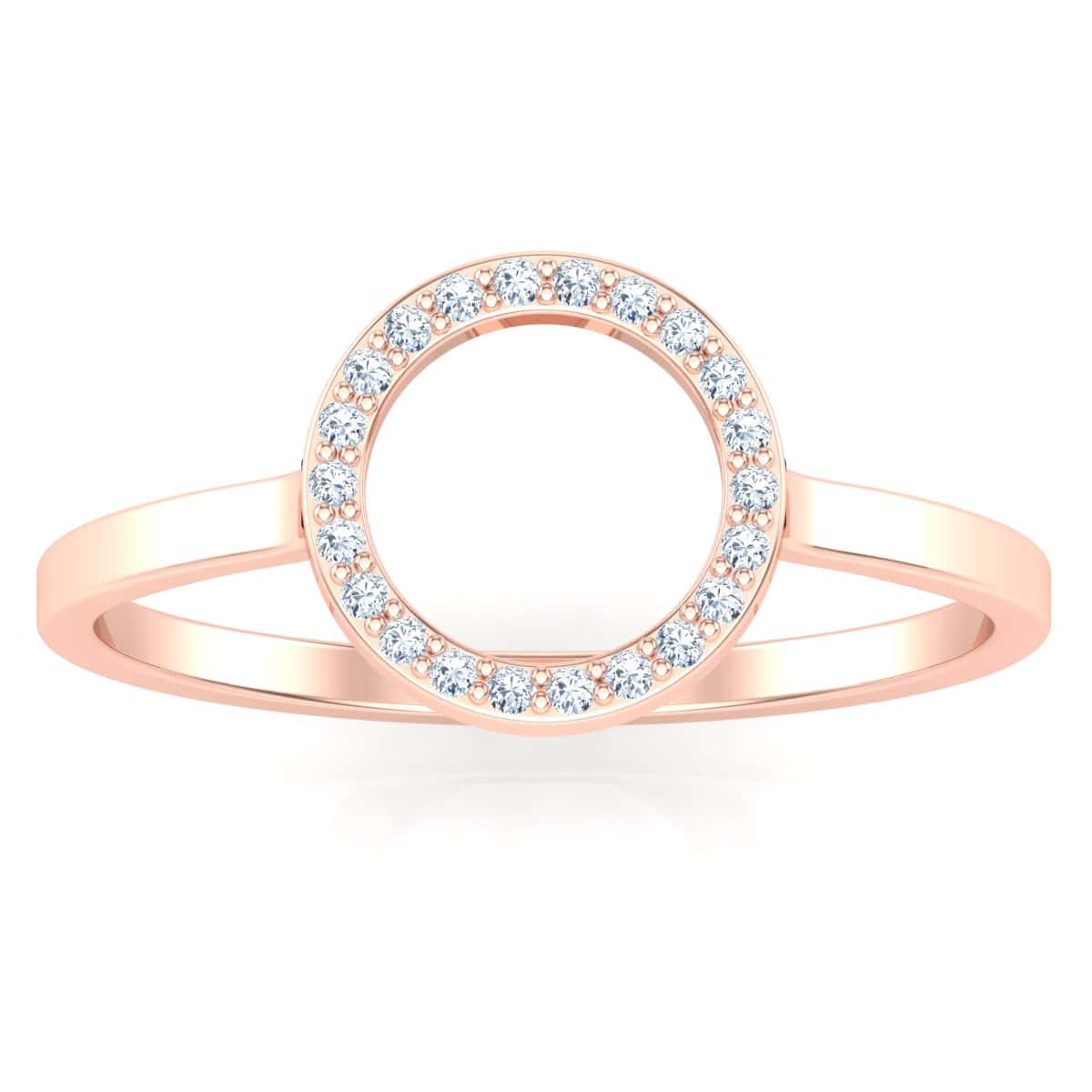 Rose gold halo ring with sparkling diamonds.