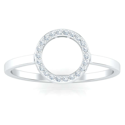 Elegant halo ring with a circle of sparkling diamonds.