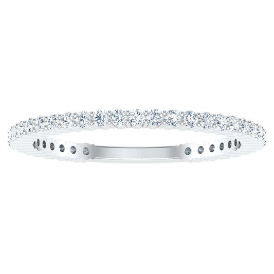 Thin Diamond Line Ring with sparkling stones.