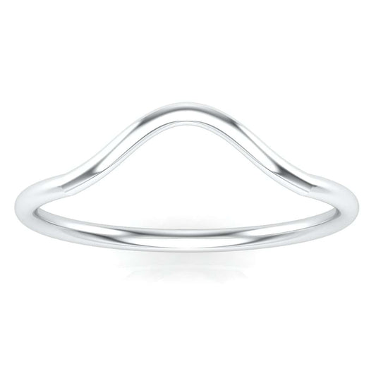Sleek silver mount ring with a minimalist wave design.