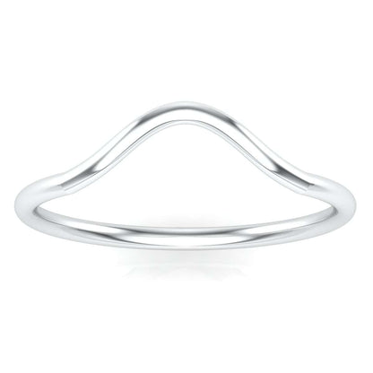 Sleek silver mount ring with a minimalist wave design.