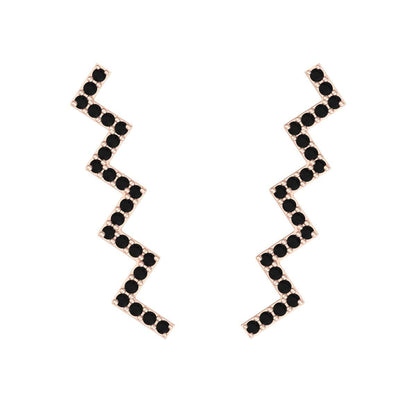 Ziczac Earring with black zigzag pattern design.