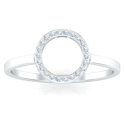 Elegant halo ring with a circle of sparkling diamonds.