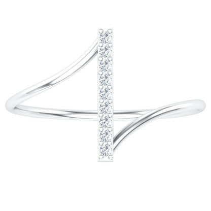 Inferno Ring with sleek modern design in silver featuring a vertical row of sparkling stones.