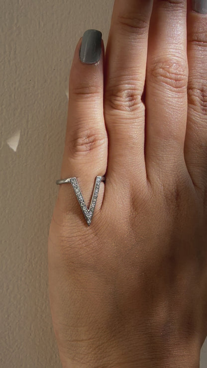 Silver V Ring